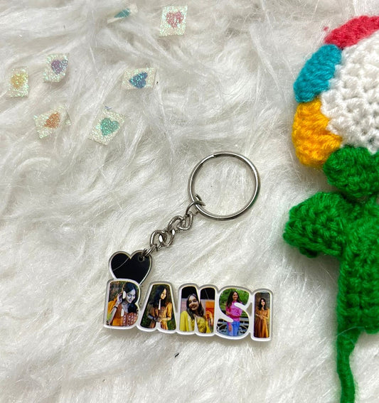 Customizes Photo Latter Name Keychain