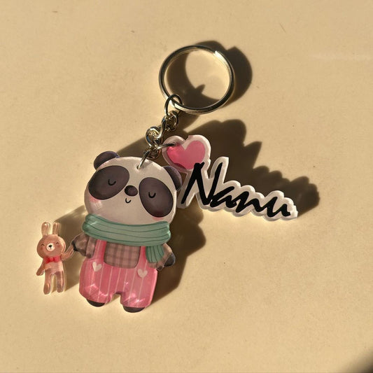 Customized Photo Keychain With Name (Both Side Printed)