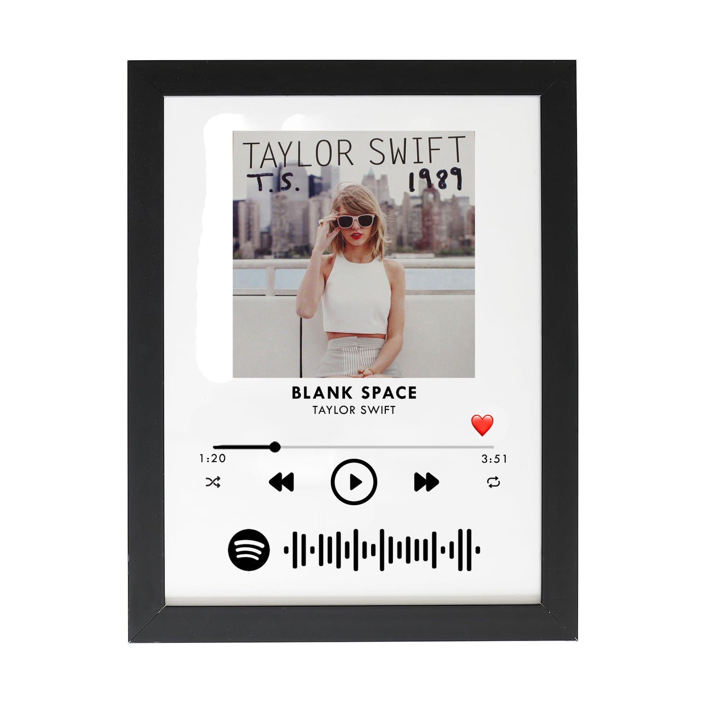 spotify frame with photo and spotify song code frame - personalized musical photo frame for best gifts (6x8 inch)