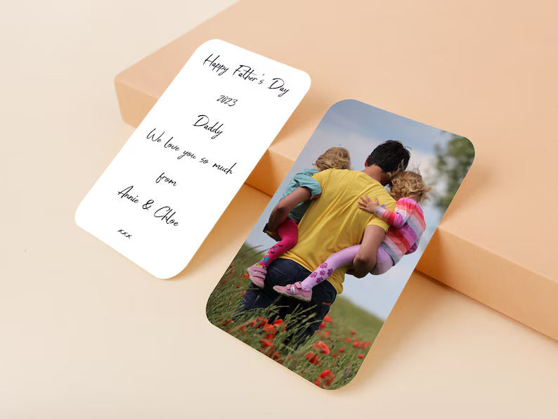 photo wallet card with message/quote/name